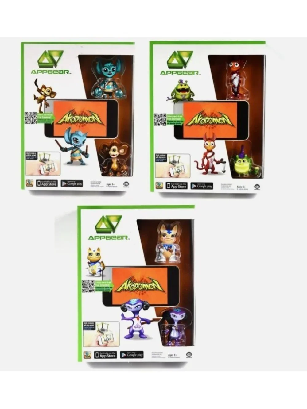 Mobile Game AKODOMON Set of 3 Appgear iPad iPhone Android Tiki & Snubbs New